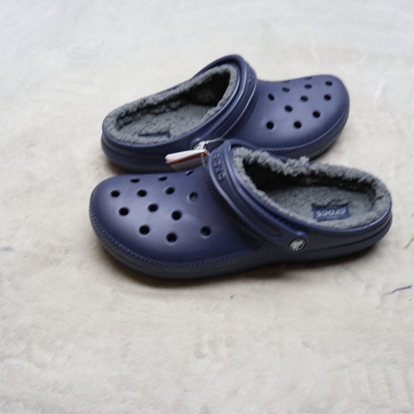 Crocs Men 12 Clog Blue Classic Lined Fleece Light Comfort Slip On Indoor NEW main image 10